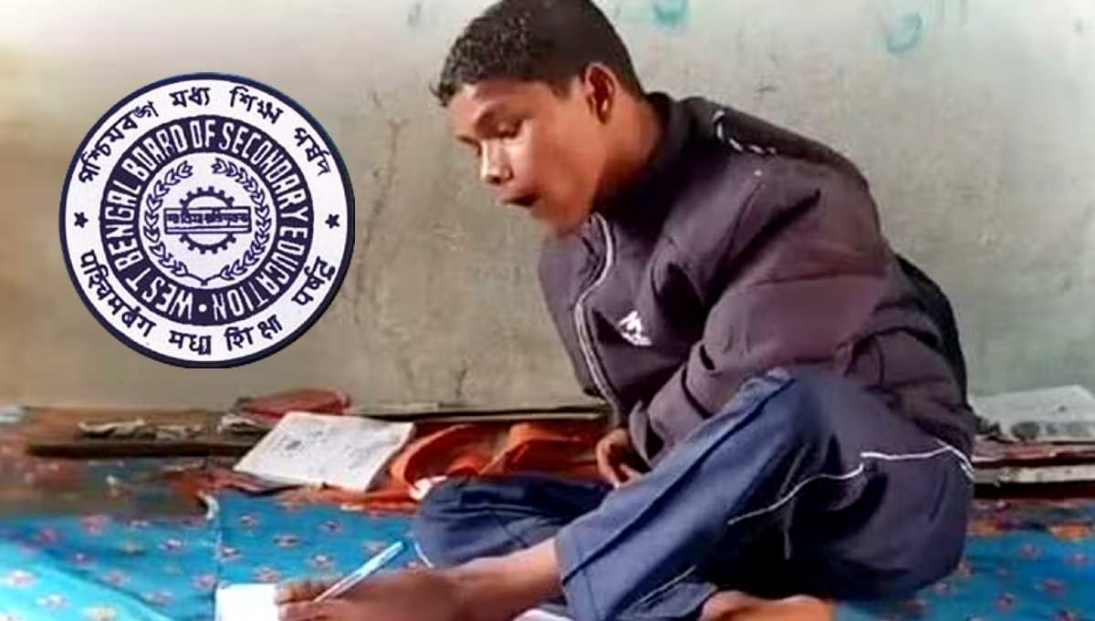 Purulia Special Child Kheroyal Hembram gives exam with Leg